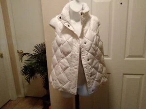 Womans Vest Kenneth Cole Reaction Sz S Down Feather Puffer Vest Ivory - Picture 1 of 10