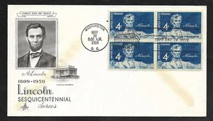 #1116 4c Lincoln Sesquicentennial - ArtCraft FDCB4 - Picture 1 of 2