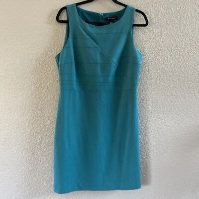 White House Black Market Dress Womens 8 Green Shift Sleeveless Sheath Career NEW - Image 1 of 4