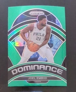 π2022-23 Panini Prizm Joel Embiid Dominance Green Holo Prizm Insert Card 12 NM - Picture 1 of 2