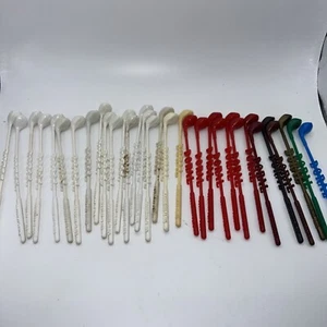 Vintage Drink Bar Stir Swizzle Sticks Golf Theme Country Club Etc Lot Of 32 - Picture 1 of 8