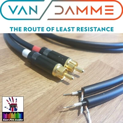 Van Damme Pro Grade Silver Plated  Neutrik Rean RCA to Bare wires LP Turntable  - Image 1 of 4