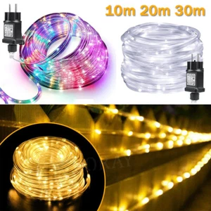 10 20 30m LED Lichtschlauch Lichterschlauch Garten Deko Außen Innen Lichterkette - Bild 1 von 35