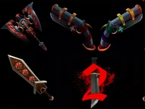 All Swirly Items - Axe, Gun, Blade, & Chroma Gun - Roblox- Murder Mystery 2-MM2 - Picture 1 of 1