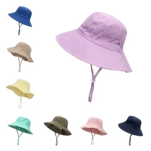 Kid Children Boy Girl Bucket Fisherman Hat Summer Sun Protection Beach Sun Cap - Picture 1 of 19