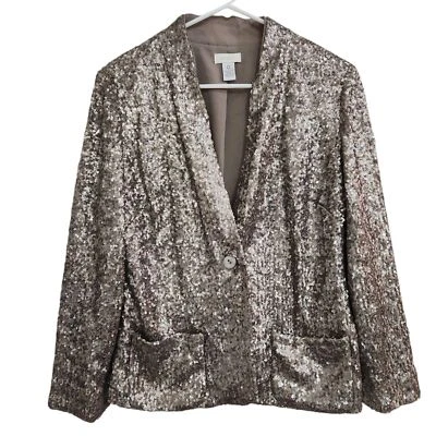 Chaqueta Blazer Chicos All Over Lentejuelas Champagne Bolsillos Dorado Brillo Talla Pequeña 0 Foto 1 de 4