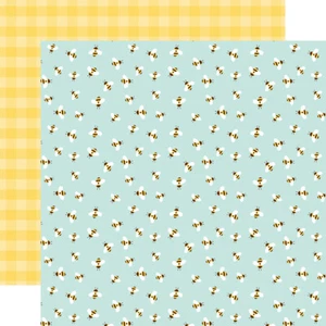 2 Sheets of Echo Park Paper WELCOME SPRING 12x12 Cardstock - Bumblebee Breeze - Picture 1 of 1