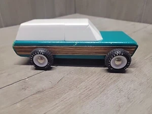 Candylab Woodie Toy Car & Camper Trailer Blue Retro Vintage Styled Wooden Toys - Picture 1 of 10
