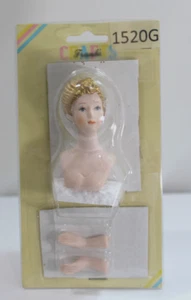 FRANKS NURSERY & CRAFTS DOLL HEAD & HANDS WITH GOLD HAIR 2 1/2 ANGEL PORCELAIN - Picture 1 of 14