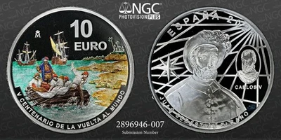 2021M Spain S10E Magellan Elcano Exped. - The Spice Islands NGC PF 69 UC +COA - Image 1 of 3