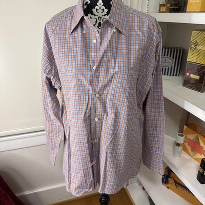 LOTE USADO EN EXCELENTE ESTADO DE 2 BILLETES CAQUIS HOMBRES L/S CAMISAS DE VESTIR CUADROS CORTE CLÁSICO L + RELAJADO L Foto 1 de 4