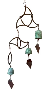 Jeff Cross Harmony Hollow Brutalist Bronze Art Sculpture Wind Bell Chime Vtg Mcm - Picture 1 of 24