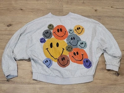 Easel Los Angeles SMALL Cropped Sweatshirt Smiley Face - Image 1 of 4