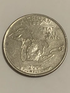 2004-D Michigan Statehood Quarter.  Washington 25 Cent Münze. - Bild 1 von 2