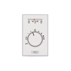 PRO1 IAQ T501ML4 Line Volt NP Analog Tstat 1H,White,DPST 60FD44 - Picture 1 of 1