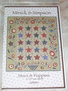 STARS & POPPIES Quilt Pattern, Minick & Simpson, 52" x 60" - Picture 1 of 1