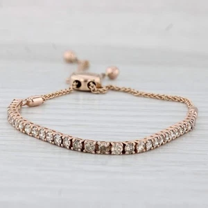 Le Vian 1.75ctw Diamond Tennis Bracelet 14k Rose Gold Adjustable Bolo - Picture 1 of 7
