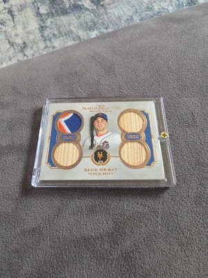 2013 Topps Museum David Wright Game Used Mets Patch And Bat Relic 10/75 - Image 1 of 2