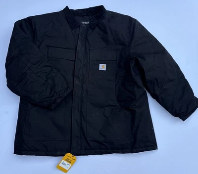 Size 3XL Carhartt Firm Duck Insulated Traditional Coat 0C0003 Black Loose Fit - Image 1 of 4