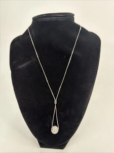 Collana Sfera Cristallo Swarovski Regolabile 16-19” Tono Argento Gioielli - Foto 1 di 4