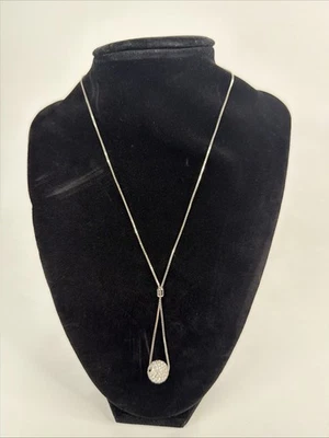 Collana Sfera Cristallo Swarovski Regolabile 16-19” Tono Argento Gioielli - Immagine 1 di 4