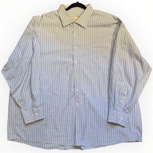 Camisa de vestir Michael Kors para hombre 20 34/35 grande rosa azul verde manga larga a cuadros - Imagen 1 de 6