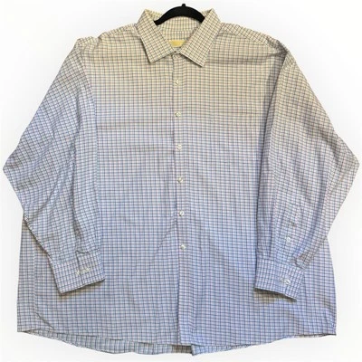 Camisa de vestir Michael Kors para hombre 20 34/35 grande rosa azul verde manga larga a cuadros Foto 1 de 4