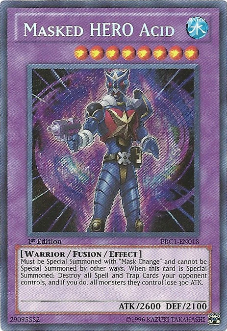 Lightly Played Masked HERO Acid - PRC1-EN018 - Secret Rare - 1st Edition - Yu-Gi - Image 1 of 1