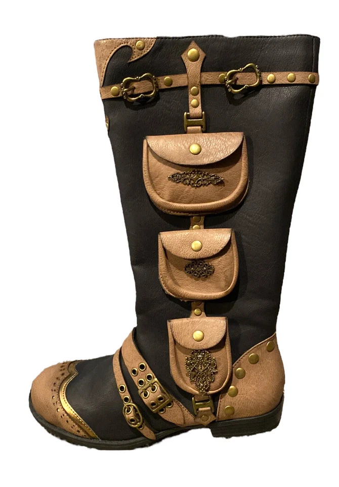 Ellie 181 SILAS Mujer’s Steampunk Cosplay Pirata Disfraz Bota Talla 9 -*Nueva* Foto 1 de 4