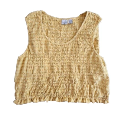 Top Campesino Carolina Colours Plus Talla 24W Amarillo Ajuste y Acampanado Rouching Y2K Foto 1 de 4