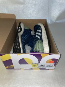 adidas PureBoost Blue Green Mens Size 11.5 Running Shoes B37776 - Picture 1 of 13