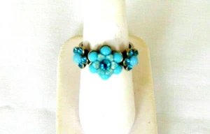 Michal Negrin Crystal & Blue Turquoise Women’s Ring - Picture 1 of 4