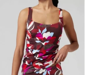 Camiseta Tankini Athleta Mujer 38D/DD Hero Bloom Decadente Chocolate Cuello Cuadrado - Imagen 1 de 10