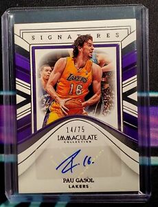 💯🔥SSP# /75 Pau Gasol Immaculate Signatures Auto💎Lakers