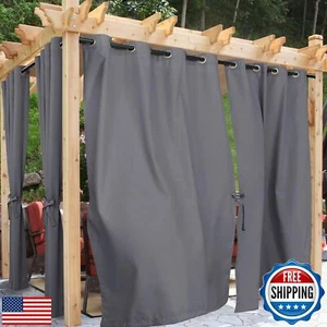 Hiasan Outdoor Curtains for Patio Waterproof, 54 x 84 inch - Privacy Grommet - Picture 1 of 5