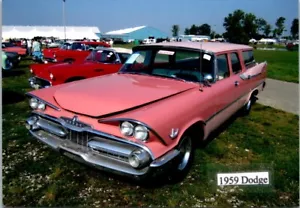 1959 Dodge SIERRA wagon PINK auto car show color photo 3.5x5 FREE SHIPPING - Picture 1 of 2