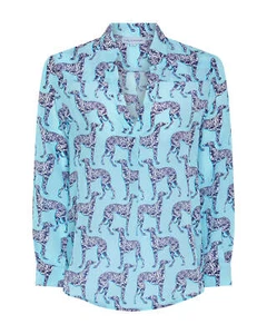Blusa de seda Lotty B Mustique Kim Lurcher perro talla L nueva con etiquetas $295 - Imagen 1 de 5