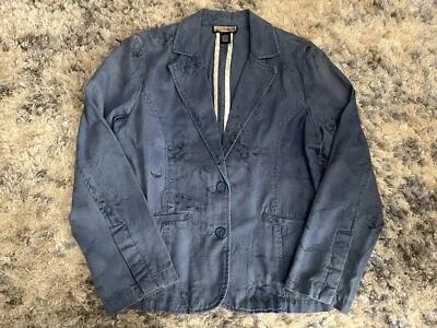 Havana Jack's Café, Blazer/Chaqueta Mujer Azul Jean Algodón, Estampado Floral, Talla 14 Foto 1 de 4