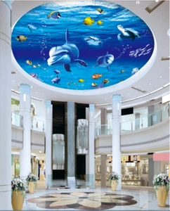 3D Cute Dolphin Fish 8 Ceiling Wall Paper Print Wall Indoor Wall Murals CA Lemon - Picture 1 of 6