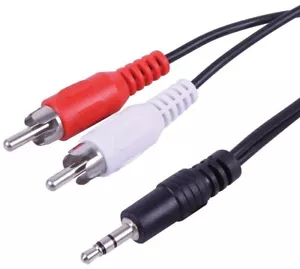 Conector estéreo de 3,5 mm para 2 enchufes de sonido plomo macho cable/plomo de audio RCA cable/plomo - Imagen 1 de 4