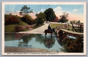 Postal H1 Hurt’s Creek Bristol Washington Highway Abingdon VA Virginia 1919 - Imagen 1 de 2