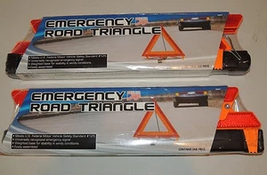 NEW Auto Truck Emergency Reflective Road Safety Triangle Sign 2 ea USA - Bild 1 von 3