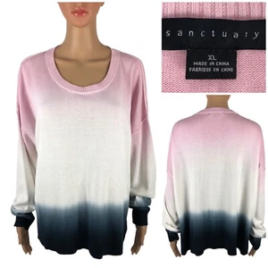 Sanctuary Women XL Sunsetter Tie Dye Sweater Pink Air Blue Crewneck Cotton Blend - Imagen 1 de 11
