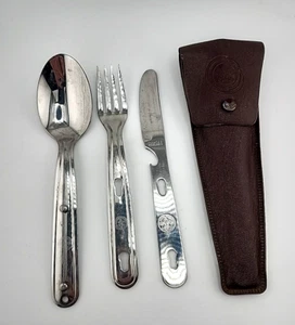 Juego de utensilios de cubiertos Boy Scouts of America BSA - cuchillo cuchara tenedor y estuche EE. UU. - Imagen 1 de 7