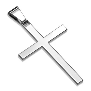 Silver Tone  Cross Stainless Steel Pendant - Picture 1 of 1