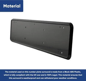 Black ABS Number Front Rear Plate Surround Holder Frame all cars  Stylish Look - Picture 1 of 8