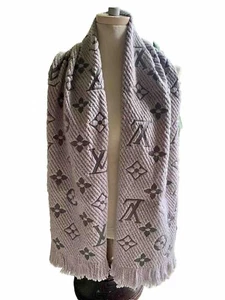 Louis Vuitton LV Monogram Logomania Pearl Grey Scarf Brand New - Picture 1 of 3