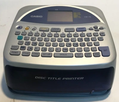 Casio CW-75 Disc Title Printer – QWERTY Keyboard – No Disc Drive – Powers On - Image 1 of 4
