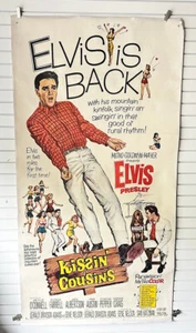 Seltenes Original 1964 Elvis Presley 3-Blatt Filmplakat, Kissin' Cousins 41" x 78" - Bild 1 von 7