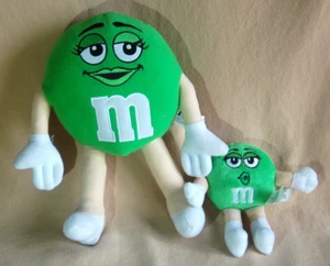 Verde M&M ~ Peluche 10" + Mini Verde 5" ~ Marca M&M ~ Sin Etiquetas - Imagen 1 de 4